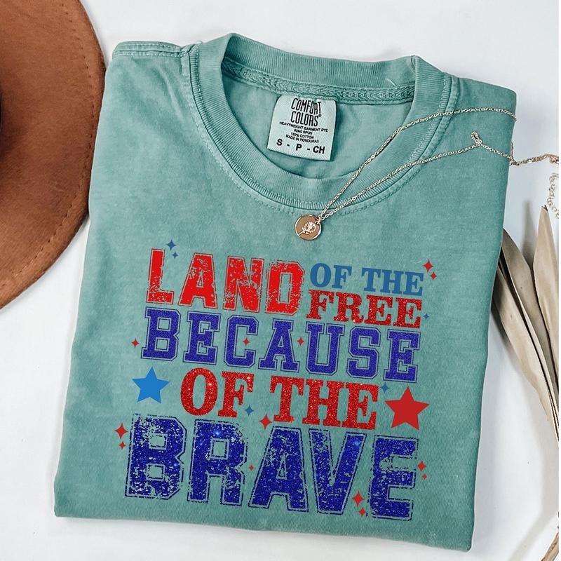 Comfort Colors Glitter Memorial Day Shirt, American Flag Shirt, USA, Patriotic, Stars and Stripes, Unisex T-Shirt