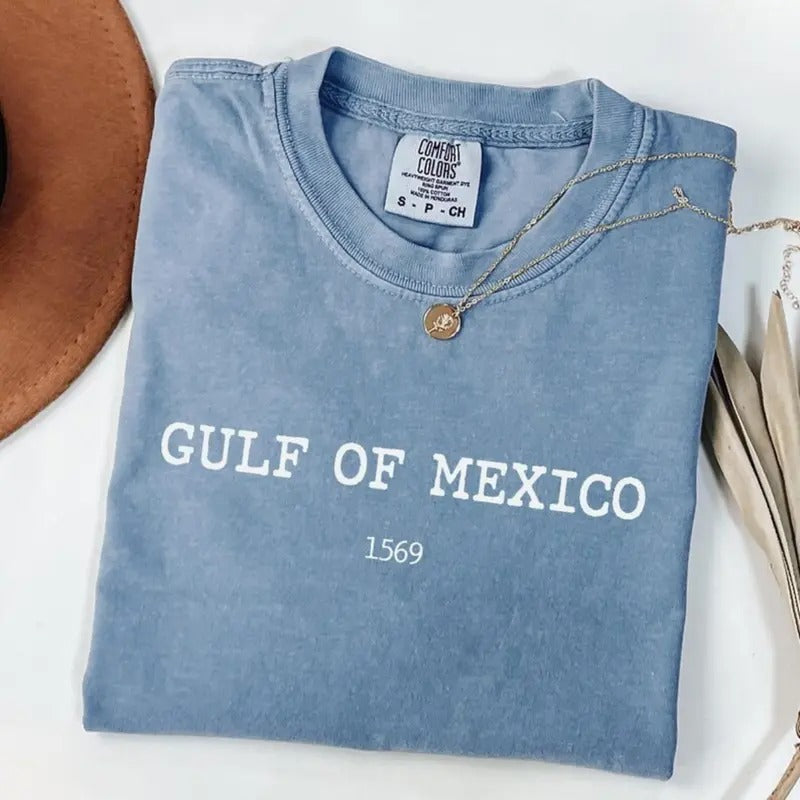 Comfort Colors Gulf of Mexico T-Shirt, Patriotic Unisex Tee, American Gulf of Mexico Tshirt, American Pride Tee Patriotic, Map Lover T-Shirt