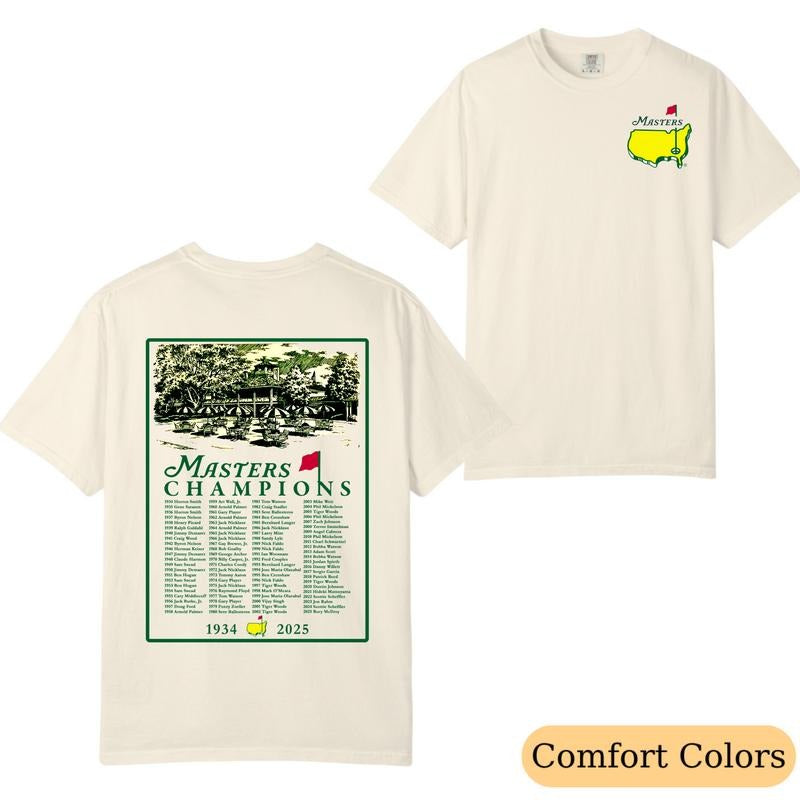 Comfort Colors Masters Tournament 2025 Augusta 91 Years T-Shirt, Augusta Golf Graphic Tee, Trendy Streetwear for Men & Women