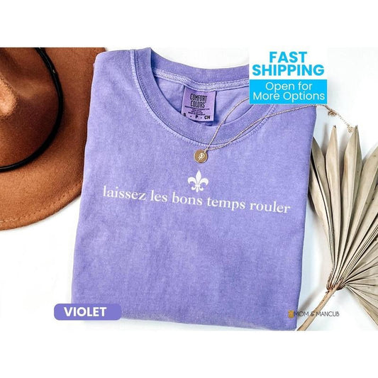 Comfort Colors Minimalist Mardi Gras T-Shirt, Laissez Les Bon Temps Rouler Tshirt, Mardi Gras Gift Shirt, Fat Tuesday Tee, NOLA Girls Trip