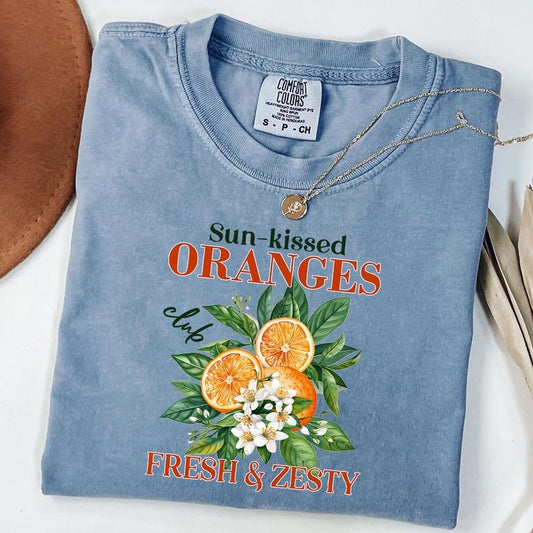 Comfort Colors Orange Shirt, Vintage Fruit Label Tee, Aesthetic Fruit Shirt
