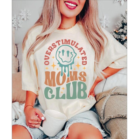 Comfort Colors Overstimulated Moms Club Shirt, Funny Mom T-shirt, Trendy Mothers Day Shirt, Gift For Mama, Comfort Colors Mama T shirt