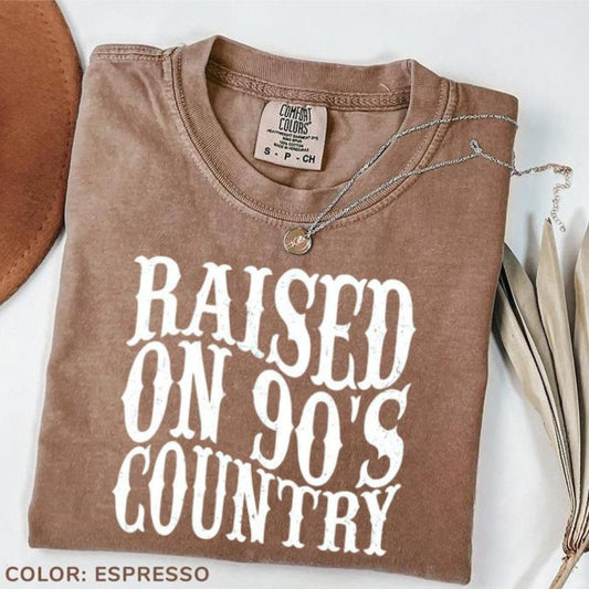 Comfort Colors Raised on 90s Country T-Shirt, Nashville T-Shirt, Retro 90's Country TShirt, Country Music Lover Tee, Southern Farm Fall T-Shirt