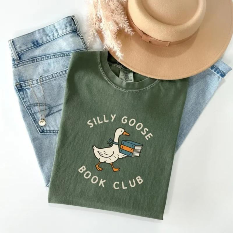 Comfort Colors Silly Goose Book Club T-Shirt, Silly Goose TShirt, Book Lover Tee, Reading Goose Tee, Back to School T-shirt, Gift For Teacher