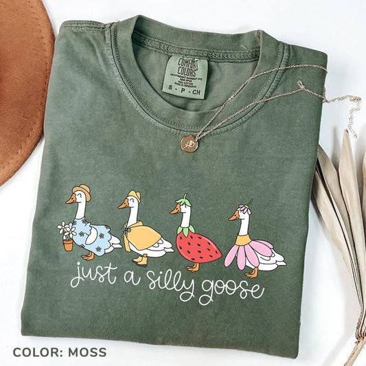 Comfort Colors Silly Goose On The Loose T-Shirt, Goose T-Shirt, Silly Goose TShirts, Funny Graphic T-Shirt, Cute Goose Tee, Easter Tee