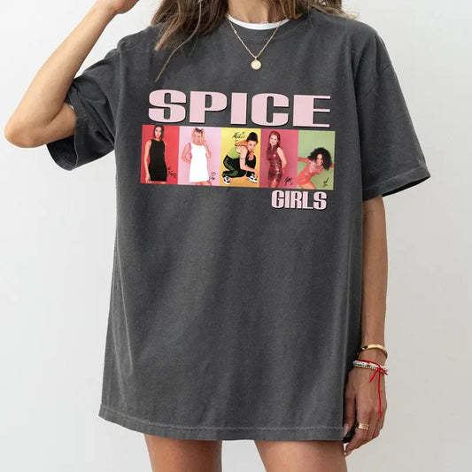 Comfort Colors Spice Girls Photo Block T-Shirt, Spice Tour Gift, Vintage 90s T shirt, Music Shirt for Fan