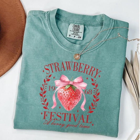 Comfort Colors Strawberry Festival 1968 Shirt, Cottagecore Strawberry T-Shirt, Strawberry Lover Gift, Botanical Tee