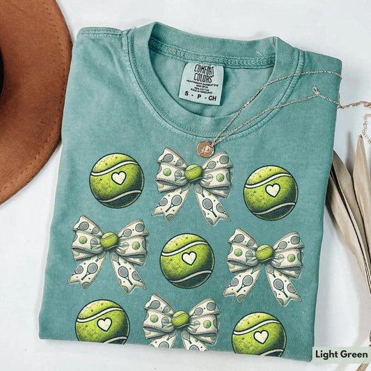 Comfort Colors Tennis Shirt, Tennis Mom Shirt, Womens Tennis Shirt, Tennis Lover Shirt, Coquette Tennis Shirt,Tennis Bow Tee, Tennis Season