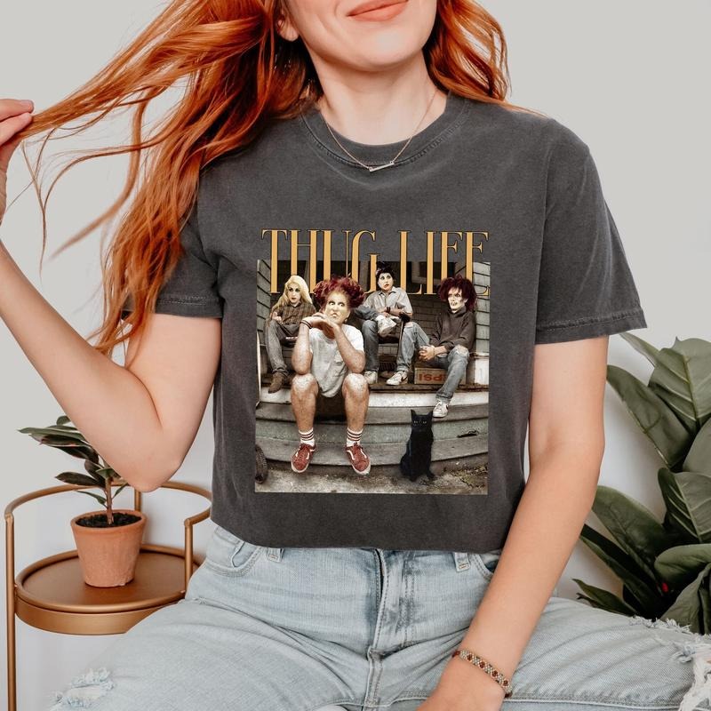 Comfort Colors Thug Life Bad Witches Shirt, Hocus Pocus Halloween Shirt, Sanderson Sisters Shirt, Retro Witches Movie Tee, Retro Halloween Character Shirt