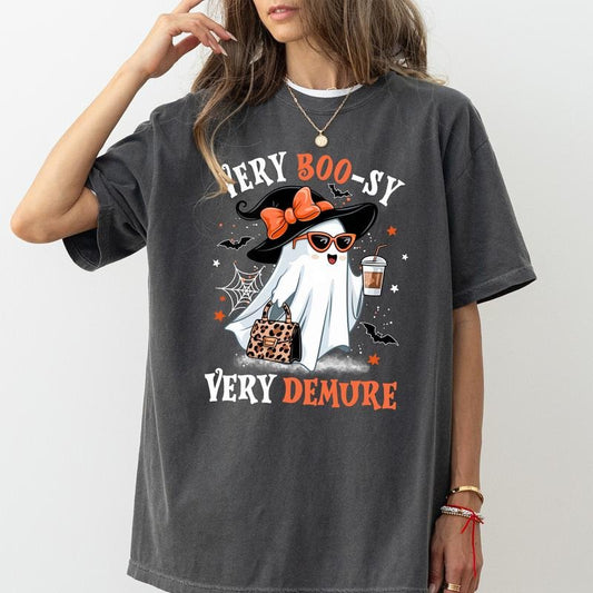 Comfort Colors Very Boosy Very Demure Shirt, Vintage Demure Graphic Tee, Funny Demure Tee for Girls, Very Demure Mindful Cutesy Shirt for Women, Casual Women's Tops, Oversized Womenswear, Unisex Comfy Fabric, Relaxed Fit Chic Style