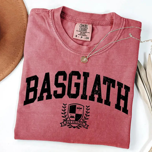 Comfort Colors Vintage Basgiath War College T-shirt, Fourth Wing Shirt, Bookish Tee, Fantasy Book Dragon Shirt