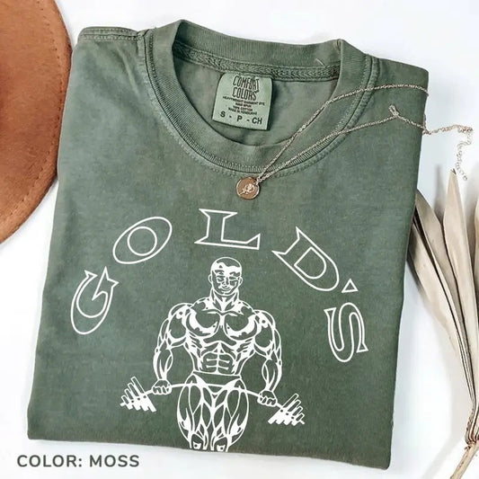 Comfort Colors Vintage Golds Gym 1990s Retro Shirt, Top Menswear Shortsleeve