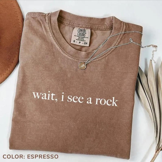 Comfort Colors Wait I See A Rock Shirt, Funny Geologist T-Shirt, Science Shirt, Geology Teacher Gift, Rock Lover Tee, Rockhound TShirt