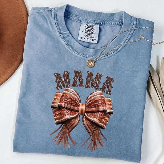 Comfort Colors Western Mama Shirt, Coquette Mama Shirt, Cowhide Mama T-shirt, Mother's Day Gift, Coquette Western Mom Tee, Unisex T-Shirt