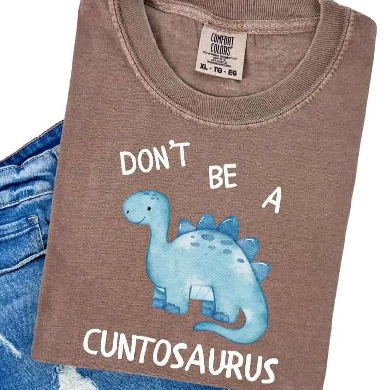 Comfort Colors Women's Short Sleeve Graphic T-Shirt - C*untosaurus Print - Top, Womenswear