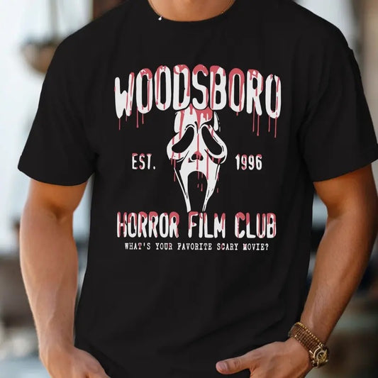 Comfort Colors Woodsboro Horror Film Club Short Sleeve Graphic T-Shirt - unisex Casual Cotton Top