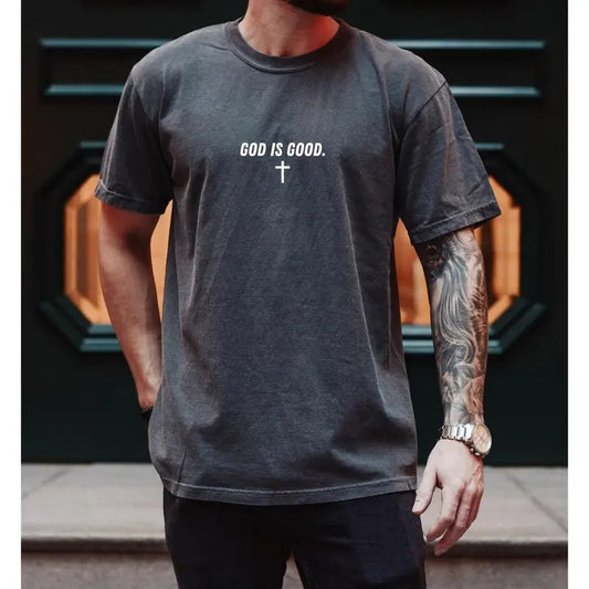 Comfort Colors, God Is Good T-Shirt for Men | Christian T-Shirt | Trendy Shirt | Positive Shirt | Oversized Shirt | Oversized Tee