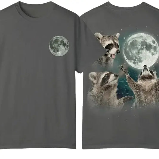 Comfort Colors, Three Raccoons Vintage Graphic Shirt, Funny Raccoon Gift, Raccoon Moon