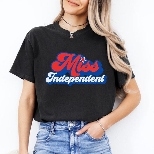 Comfort colors miss independent short sleeve casual cotton graphic tshirt