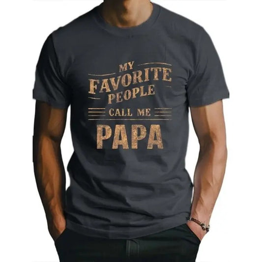 Comfortable Papa Fitted T-Shirt for Men - Sweat-Wicking, Freedom of Movement, and Breathable Clothing for Active Lifestyles - Ideal for Casual Wear and Outdoor Activities Made in USA