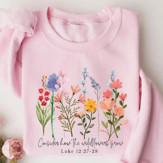 Consider How The Wildflowers Grow , Christian , Bible Verse ,wildflowers , Religious ,christian Gifts