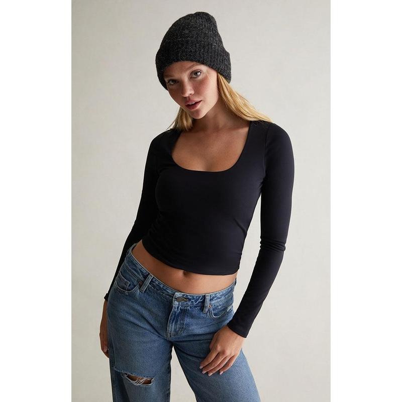 Contour Women's Breathe Scooped Out Fitted Long Sleeve Topstyle{n002}2