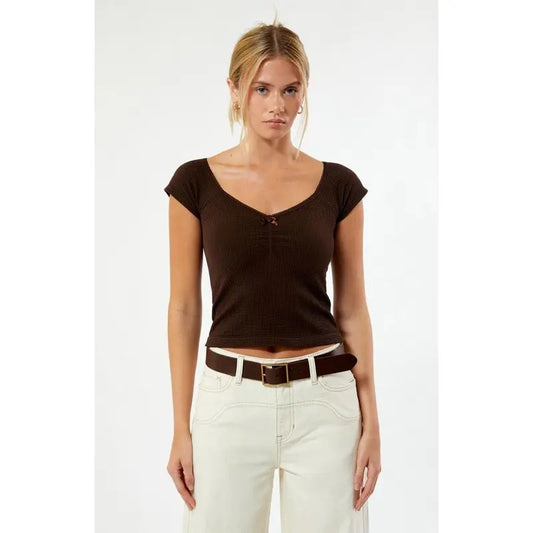 Contour Women's Seamless Waffle Knit Cinched Top