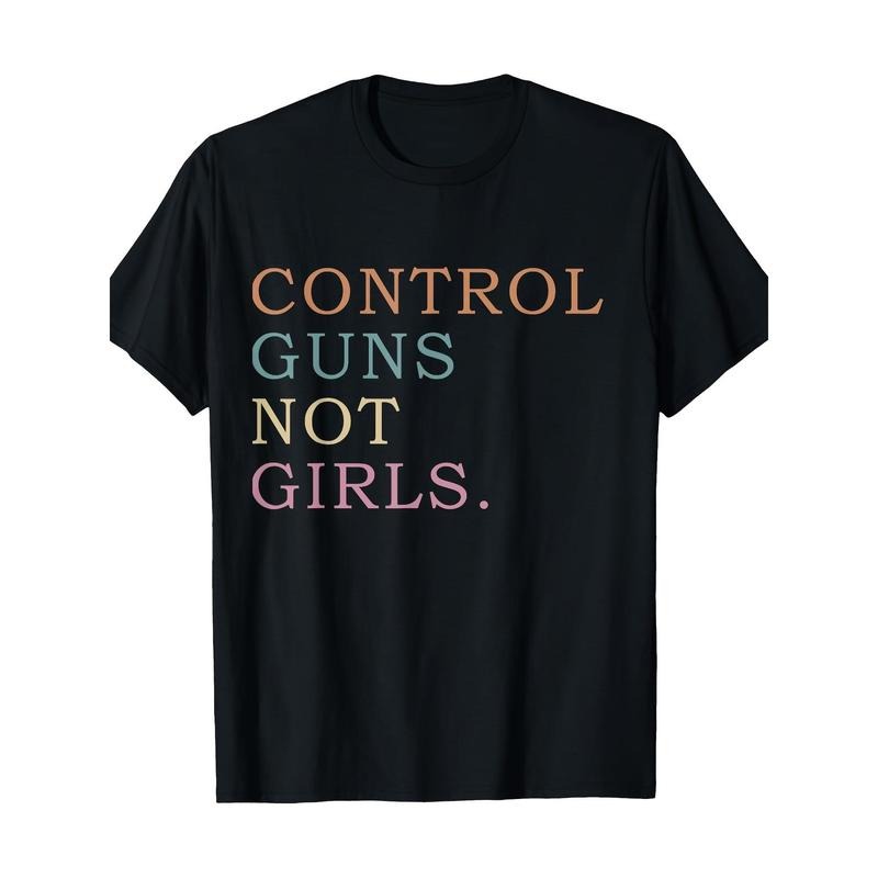 Control Guns Women'S Rights Advocacy T-Shirt - Knit Cotton Fabric, All-Season Crew Neck, Regular Fit with Geometric Pattern, Digital Heat Transfer, Casual Short Sleeve Pullover Made in USA