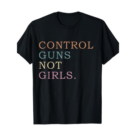 Control Guns Women'S Rights Advocacy T-Shirt - Knit Cotton Fabric, All-Season Crew Neck, Regular Fit with Geometric Pattern, Digital Heat Transfer, Casual Short Sleeve Pullover Made in USA