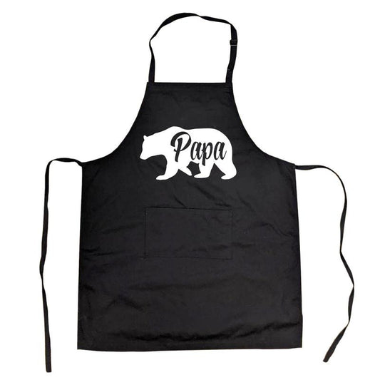 Cookout Apron Papa Bear Grilling Cooking Fathers Day Smock Funny Aprons Dad Joke Apron Funny Animal Cover Novelty Cooking Aprons for Men Black