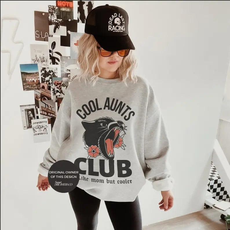 Cool Aunts Club Aunt Sweatshirt Cool Aunt Sweatshirt Cool Aunts Club Promoted To Aunt Cool Aunt Shirt Aunt Sweater Future Aunt Gifts