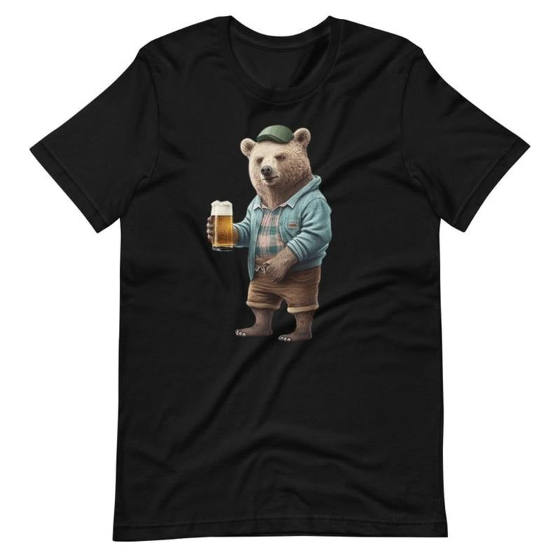 Cool Beer Bear Shirt, Beer Shirt, Vintage Bear. Bear Shirt, Beer shirt made in usa