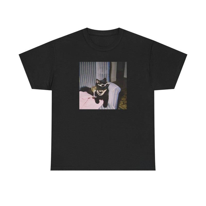Cool Cat Shirt | 90s, Funny, Vintage, Aesthetic, Kitten, Y2K, Tee,, Lightweight Feel, Moves with You, Essential Piece, Fits Any