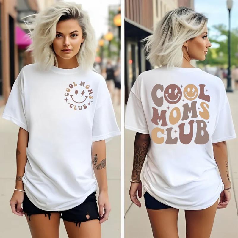 Cool Moms Club Double Side T Shirt, Cool Mom Tshirt, Mama Tee, New Mom Gift, Mom Shirt, Mothers Day Gift, Unisex Short Sleeve Tee, Crewneck Top