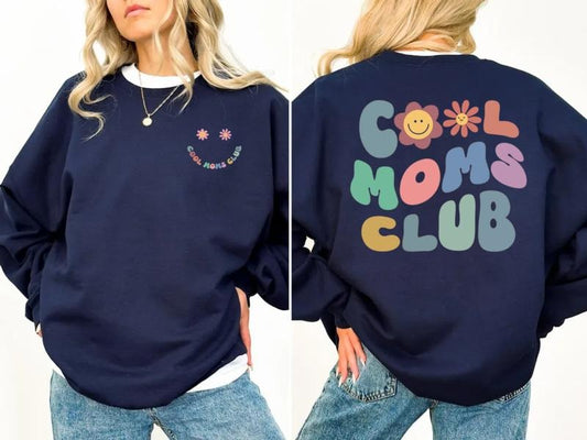 Cool Moms Club Shirt, 2 Sided Cool Mom T Shirt, Funny Mom Outfit, B*st Mom Ever Tee, Mama Mothers Day Gifts, Unisex Crewneck Pullover Tee, Casual Clothing
