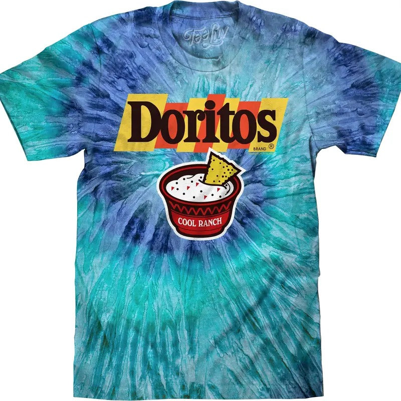 Cool Ranch Doritos Vintage Logo Tie Dye T-Shirt - Blue Jerry Tie Dye graphic tee