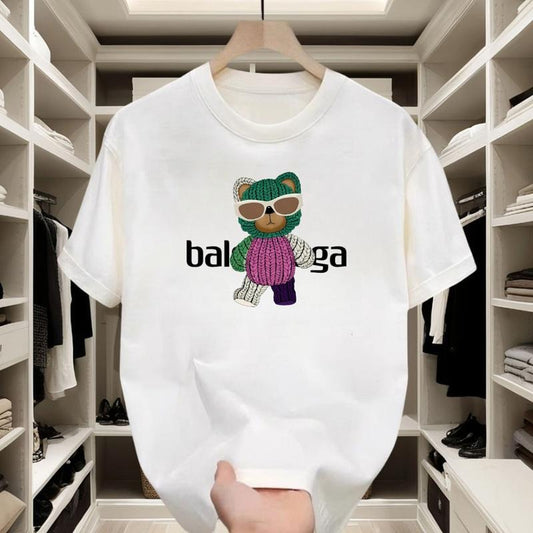 Cool Teddy Graphic! Comfort - fit, Short - sleeve T - shirt, Unique Knit - style Print, Ideal for Street - style Hangouts and Music Festivals