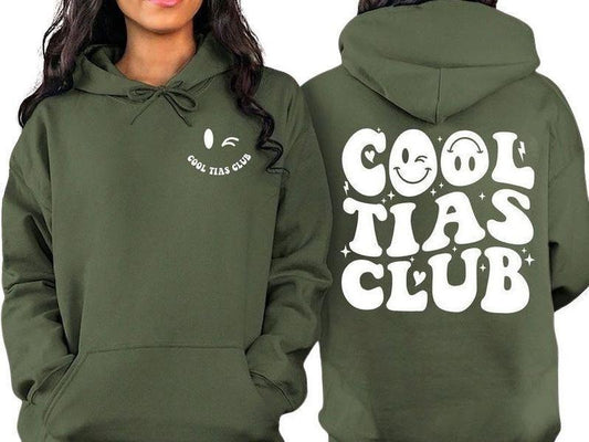 Cool Tias Club Tshirt, Sweatshirt, Hoodie, Auntie Sweatshirt, Tia To Be Sweater, Aunt Birthday Shirt, Pregnancy Announcement Tee, Gift For Sister, Front and Back Graphic Tee - Gift for Him, Gift for Her