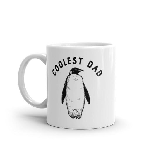 Coolest Dad Mug Funny Fathers Day Gift Sarcastic Chilly Penguin Graphic Novelty Cup-11oz Funny Coffee Mugs Ceramic Printed Drinkware Cup