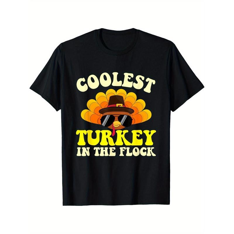 Coolest Turkey In The Flock - Thanksgiving Day Fall Holiday T-Shirt T-Shirt 220g 10000 Links made in usa