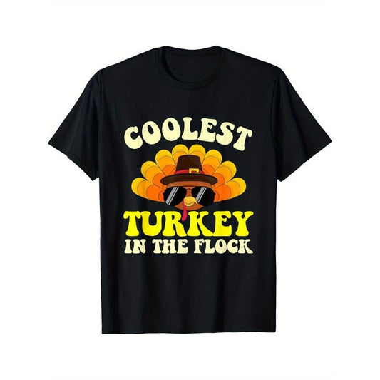 Coolest Turkey In The Flock - Thanksgiving Day Fall Holiday T-Shirt T-Shirt 220g 10000 Links made in usa
