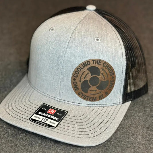 Cooling the Chaos, HVAC Worker Leatherette Patch Cap, Workin man, Richardson 112, Blue Collar, Dad Hat, Ohio Mom Hat, Cap