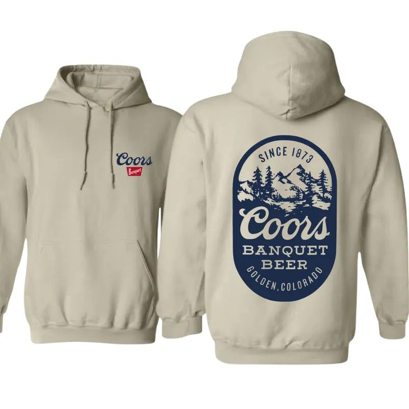 Coors Banquet Hoodie - Classic Beer Logo Design, Unisex Classic Fit Sweatshirt - Menswear, Sweatshirts