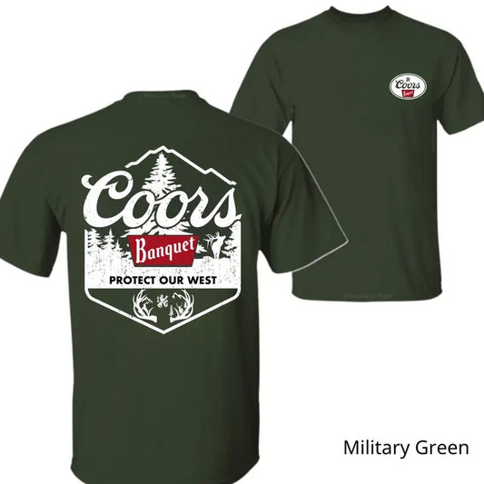 Coors Banquet Protect Our West T-shirt - Comfortable Outdoor Graphic Shirt, Coors Tee for Men Who Love the Great Outdoors