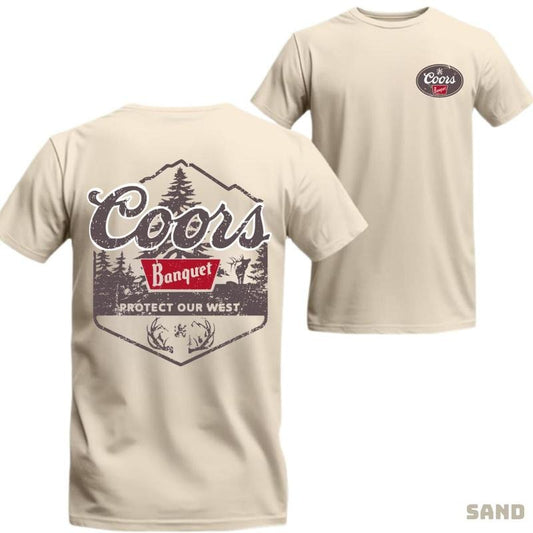 Coors Banquet Protect Our West T-shirt - Rugged Coors Tee for Men, Ideal for Outdoor Enthusiasts