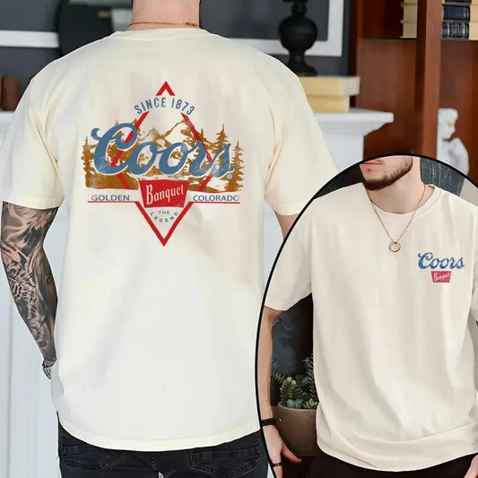 Coors Banquet Rodeo Horns Double SIded T-shirt, Vintage Tee, Unisex
