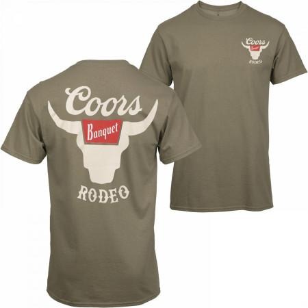 Coors Banquet Rodeo Horns Logo Front and Back Print T-Shirt