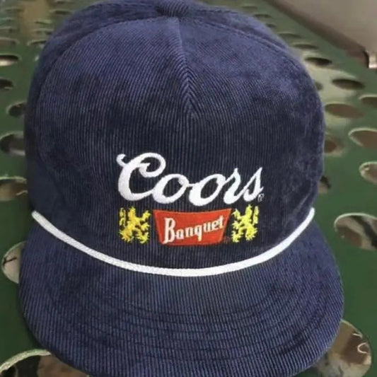 Coors Corduroy Blue Snapback Hat, Cowboy Hat, Vintage Snapback Hat, Gift for dad, Gift for him unisex hat