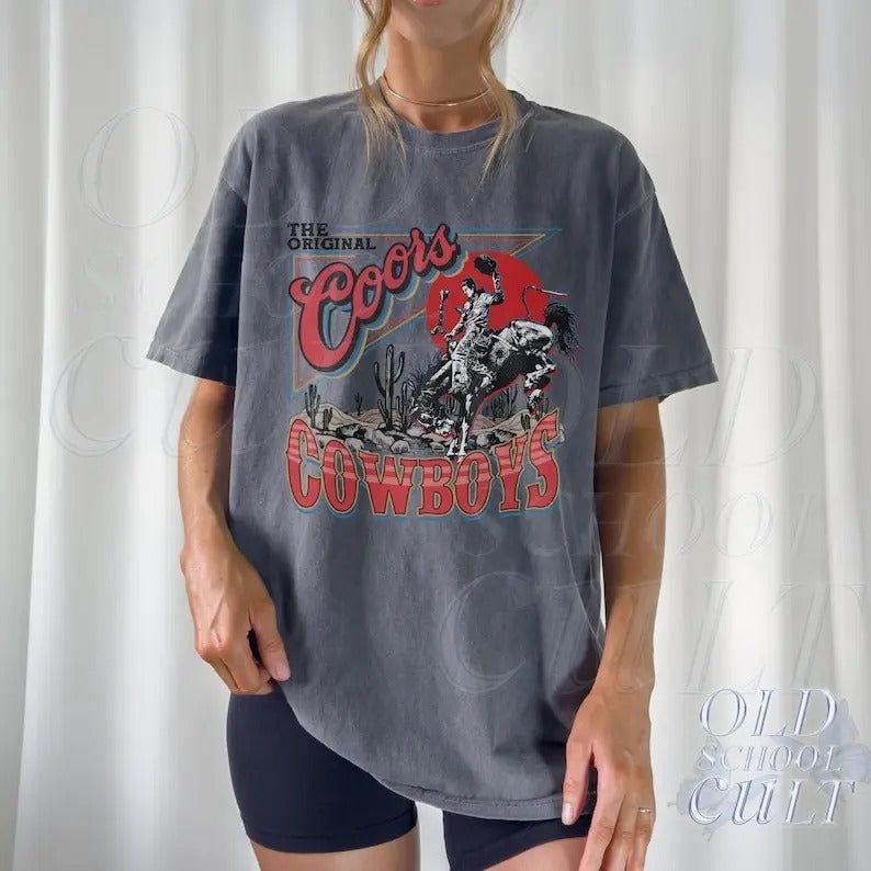 Coors Cowboy T-Shirt, Vintage Wester Shirt, Retro Rodeo Shirt, Graphic Cowboy Tee, Wester Coors Gift