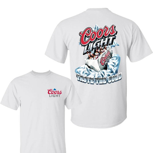 Coors Light "Taste The Cold" T-Shirt - Icy Cool Beer , Perfect for Beer Lovers and Casual Wear, Menswear Tops Tshirt Streetwear
